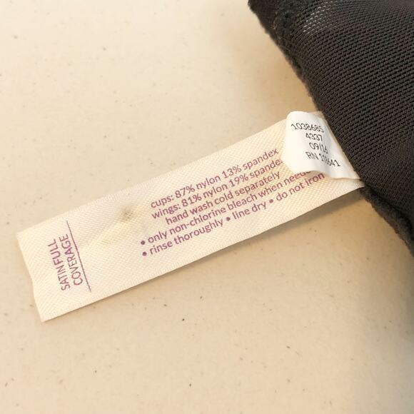 Cacique 44G Bra Black Satin Full Coverage Stretch Plus Size Lane Bryant 101 - Picture 10 of 10